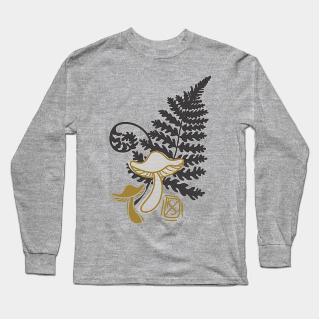 Mushrooms and Ferns Long Sleeve T-Shirt by Pastel.Punkk